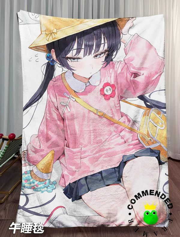 【海外代購】皇呱 《慌慌的小妃咲》蔚藍檔案龍華妃咲裝飾畫 午睡毯 地毯 