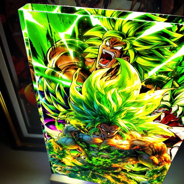 【海外代購】阿喵畫社 戰力全開布羅利發光 大號1.9cm特效發光手辦架展示磚 