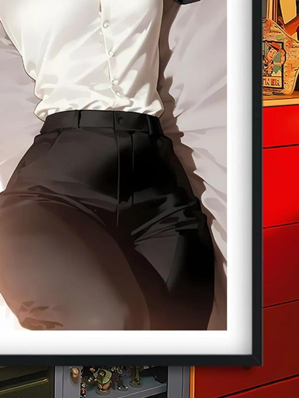 【海外代購】巴洛克《躺姿瑪奇瑪》鏈鋸人蕾塞篇裝飾畫冰箱貼 