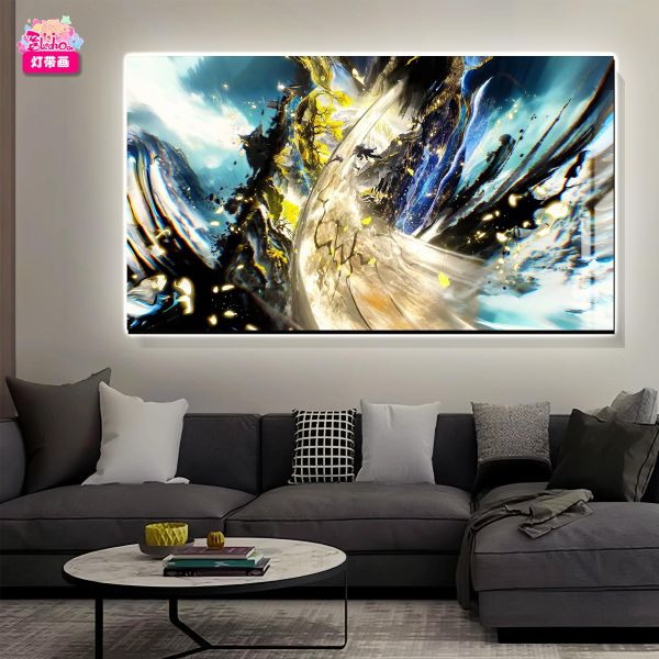 【海外代購】阿喵畫社 滄元圖 隔間紅塵三十里 裝飾氛圍感發光燈帶裝飾畫 發光滑鼠墊 床頭地墊 