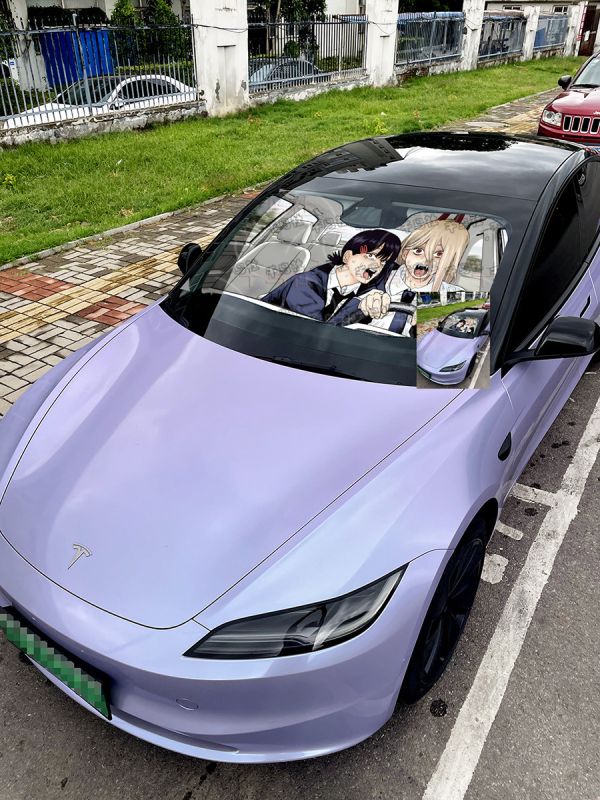 【海外代購】千鳥社 《汽車前擋遮陽－帕瓦與小紅 彩色版》二次元汽車遮陽防曬前擋開車鏈鋸人電鋸人帕瓦東山小紅血之魔人 