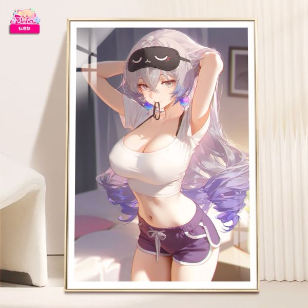 【海外代購】阿喵畫社 入睡前奏 銀狼 8k超大高清裝飾畫 