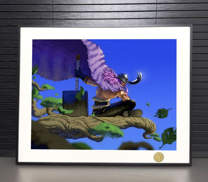 【海外代購】H2 《詛咒王子洛基》海賊王巨人艾爾巴夫神之騎士團動漫裝飾畫 