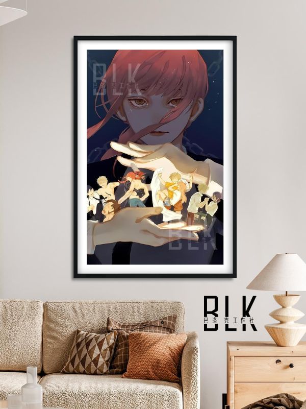 【海外代購】巴洛克 《支配者瑪奇瑪》Chainsaw Man鏈鋸人Makima蕾塞篇電次帕瓦動畫裝飾畫冰箱貼 