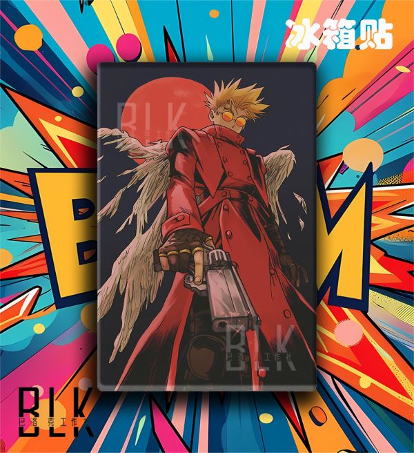 【海外代購】巴洛克 《槍神》槍神Trigun法修・史丹比特人間颱風太空遊俠裝飾畫冰箱貼 