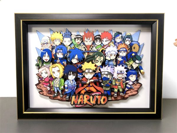 【海外代購】萌萌匠 q版歷代鳴人佐助 全家福裝飾立體畫01 