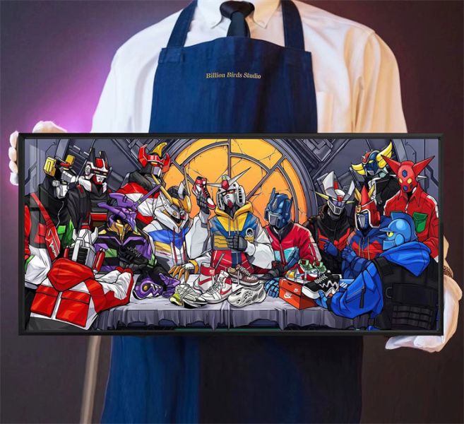 【海外代購】千鳥社 機器人的晚餐 擎天柱 大黃蜂 巴巴托斯 畫 