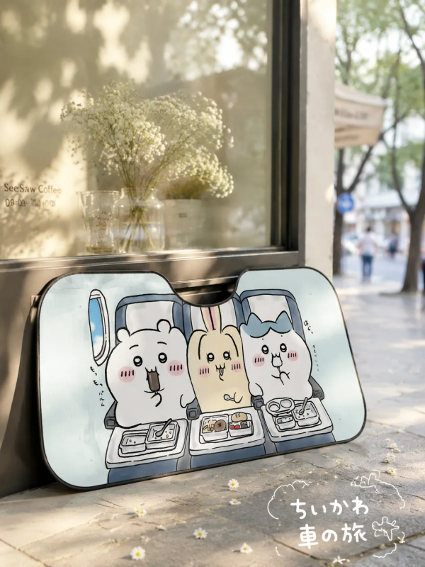 【海外代購】千鳥社《汽車前擋遮陽-吉伊卡哇飛機餐》 