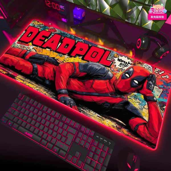 【海外代購】阿喵畫社 DEADPOOL 死侍的塗鴉狂想 8k主題高清裝飾畫 床頭地墊 發光滑鼠墊 