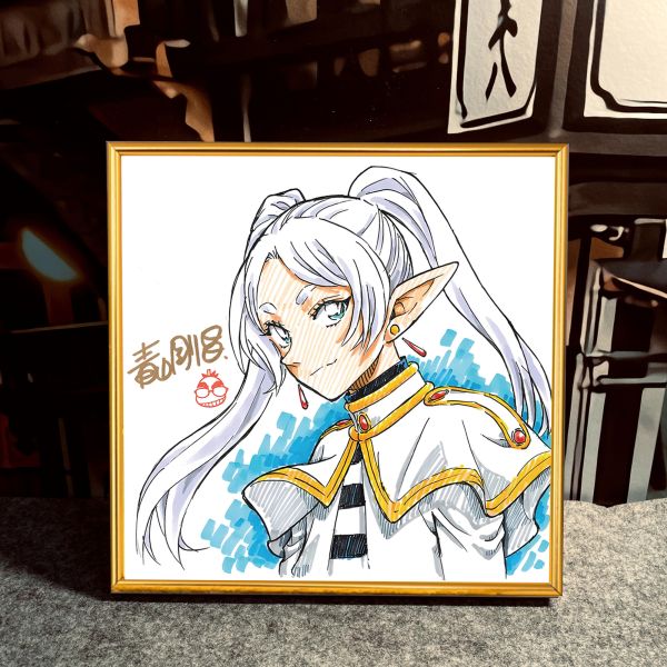 【海外代購】千鳥社 《芙莉蓮 青山剛昌 籤繪擺台》 葬送的芙莉蓮柯南青山剛昌簽名裝飾畫擺台 