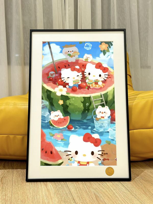 【海外代購】星空 《西瓜kitty》Hello Kitty凱蒂貓堤提貓吉蒂貓三麗鷗動漫裝飾畫 