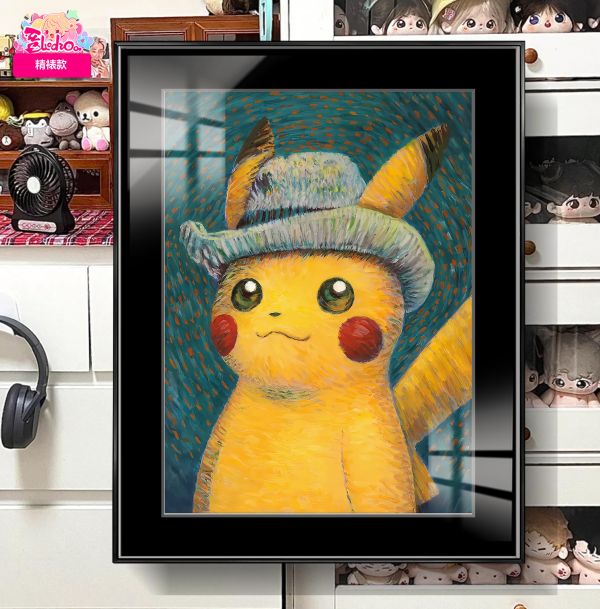 【海外代購】阿喵畫社 梵谷皮卡丘 展館級8k超清精裱畫 