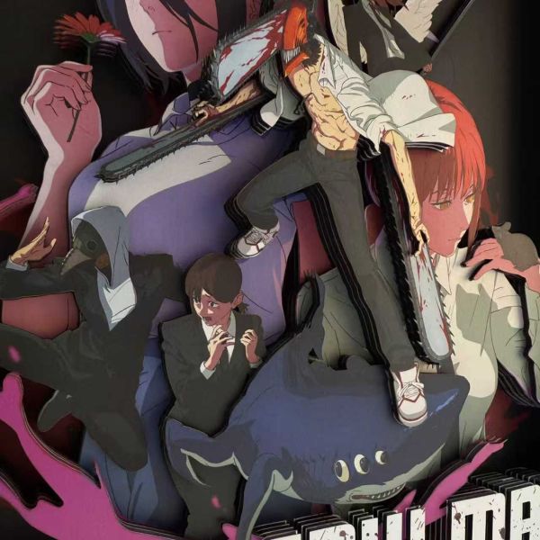 【海外代購】凹凸Panda 鏈鋸人蕾塞瑪奇瑪電鋸人Reze電次帕瓦動漫手工立體掛牆畫 蕾塞E款 