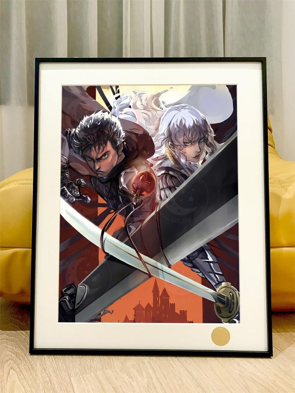 【海外代購】星空《雙刀戰士》劍風傳奇裝飾畫 