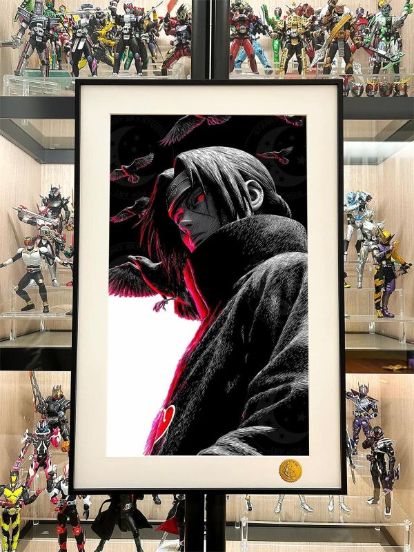 【海外代購】星空《暗黑鼬》火影忍者宇智波鼬寫輪眼曉組織暗部裝飾畫 