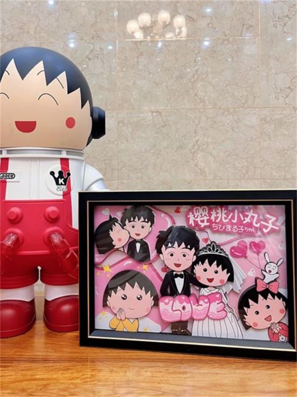 【海外代購】【32*45CM】 萌萌匠 櫻桃小丸子婚紗版 裝飾畫掛畫01 
