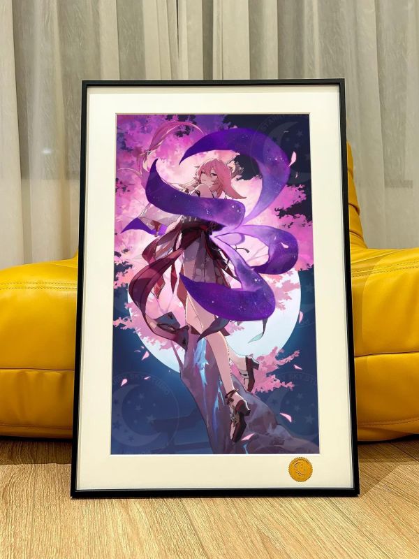 【海外代購】星空《月之八重神子》原神狐狸小姐裝飾畫 
