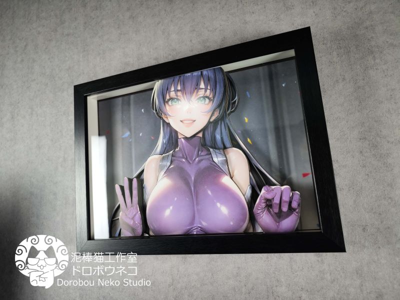 【海外代購】【46*34CM】泥棒貓 DSHT-001 對魔忍 Asagi  可月兌換臉 立體畫 