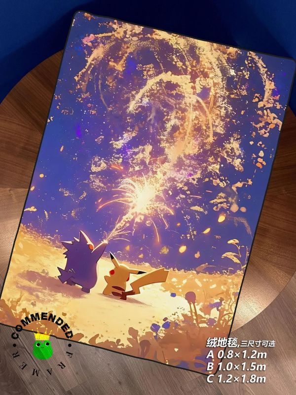 【海外代購】皇呱 《夏日煙花》寶可夢裝飾畫 午睡毯 地毯 