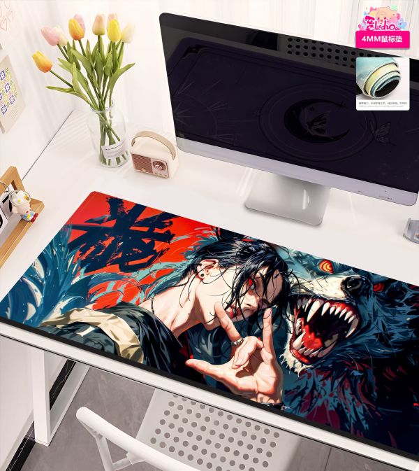 【海外代購】阿喵畫社 鏈鋸人 惡魔獵人 早川秋 8k主題高清裝飾畫 發光滑鼠墊 書桌墊 吸水毛巾 床頭地墊 冰箱貼 