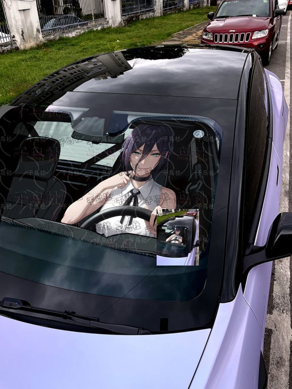 【海外代購】千鳥社《汽車前擋遮陽—蕾塞與電次 》 二次元汽車遮陽防曬前擋開車鏈鋸人電鋸人蕾塞電次波奇塔炸彈惡魔 