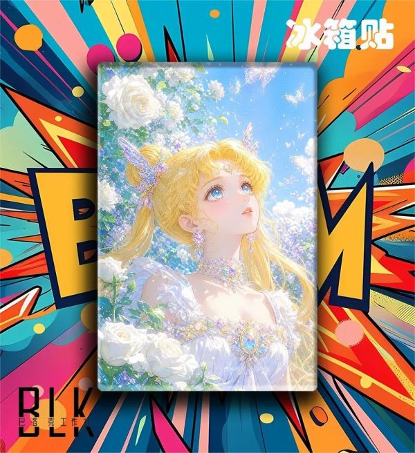 【海外代購】巴洛克 《白花水兵月》美少女戰士裝飾畫冰箱貼 