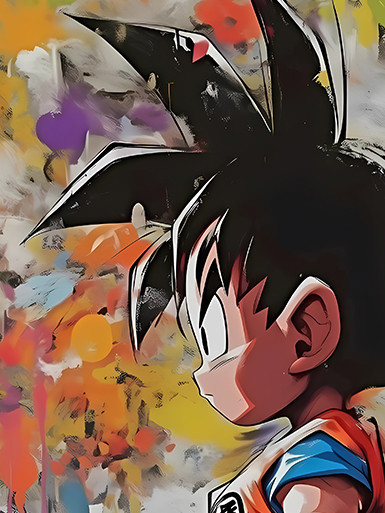 【海外代購】巴洛克 《塗鴉小悟空》七龍珠悟空超級賽亞人Dragon Ball卡卡洛特動畫二次元裝飾畫 冰箱貼 