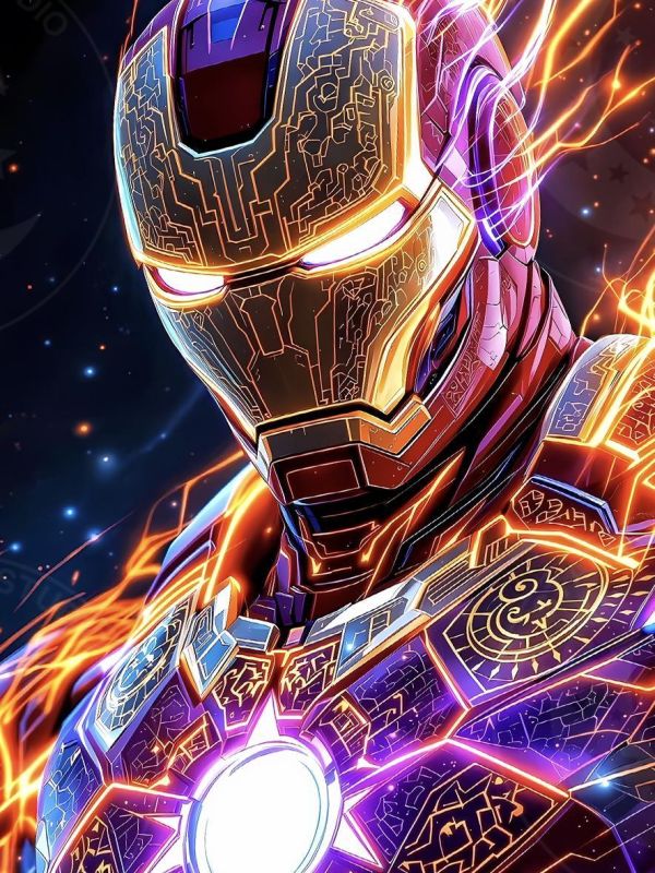 【海外代購】星空 《炫彩鋼鐵人》Iron Man東尼史塔克tony鐵人馬克漫威動畫二次元裝飾畫 