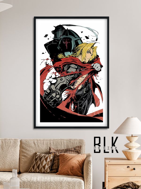 【海外代購】巴洛克 《鋼煉》愛德華阿爾馮斯艾爾利克Fullmetal Alchemist鋼煉動漫二次元裝飾畫冰箱貼 