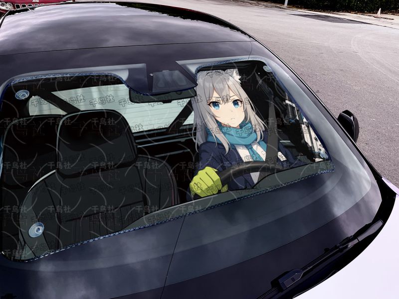 【海外代購】千鳥社 《汽車前擋遮陽砂狼白子》二次元汽車遮陽防曬前擋開車砂狼白子蔚藍檔案白子 