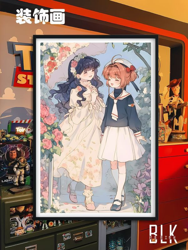 【海外代購】巴洛克 春日知櫻魔卡少女木之本櫻知世裝飾畫/冰箱貼 