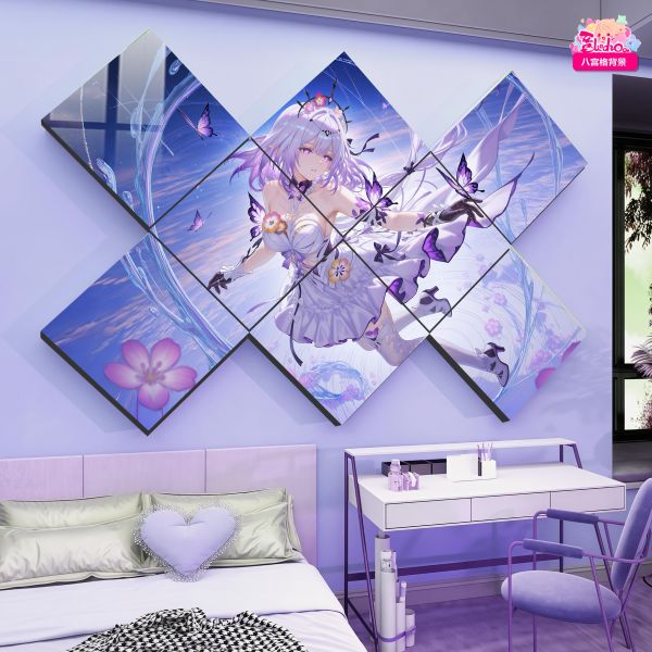 【海外代購】阿喵畫社 風之海 遐蝶八宮格背景牆 超清八宮格卡磚背景牆 