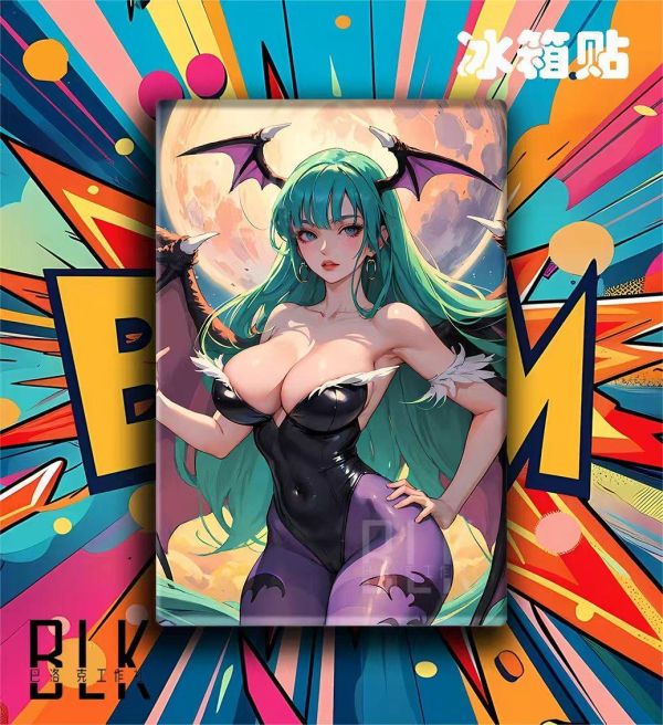 【海外代購】巴洛克 《月下莫莉卡》惡魔戰士遊戲Morrigan莉莉絲卡普空動畫裝飾畫 