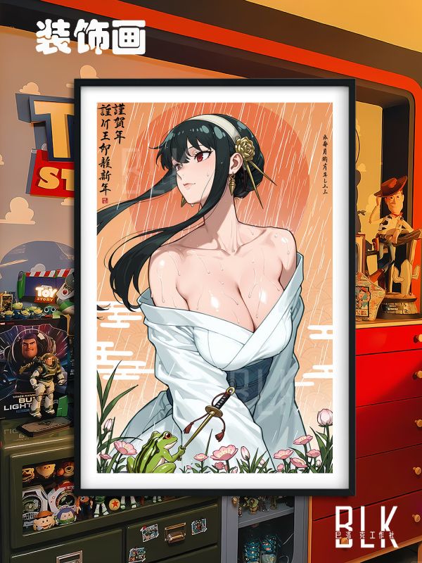 【海外代購】巴洛克 《雨中約爾》Yor間諜過家家SPY×FAMILY阿尼亞黃昏動漫裝飾畫 