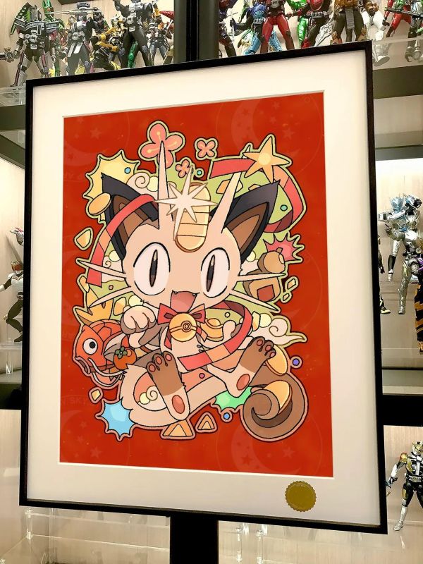 【海外代購】星空《招財喵喵》火箭隊寶可夢30週年裝飾畫 