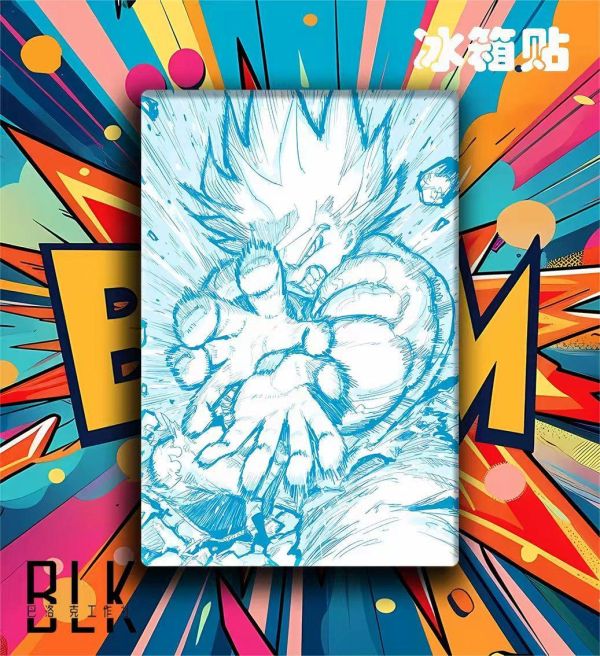 【海外代購】巴洛克 《氣功波》七龍珠超級賽亞人Dragon Ball卡卡洛特布瑪克林動漫裝飾畫冰箱貼 
