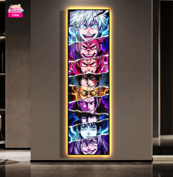 【海外代購】阿喵畫社 咒術回戰經典切片 超長發光燈帶裝飾畫 
