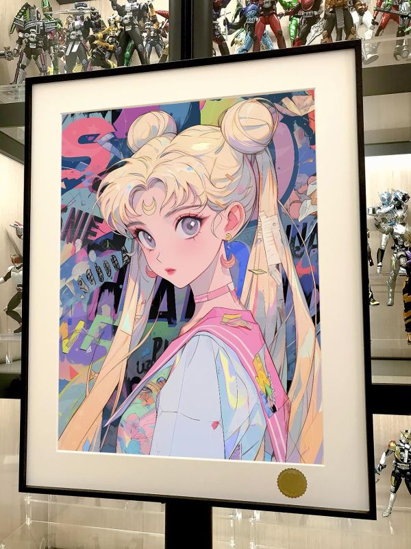 【海外代購】星空《潮派水冰月》水兵月月野兔水手月亮夜禮服假面動漫裝飾畫 