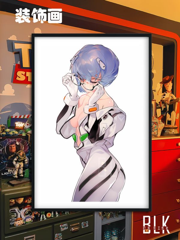【海外代購】巴洛克《閉眼綾波麗明日香》EVA新世紀福音戰士Ayanami Rei初號機二號機裝飾畫冰箱貼 