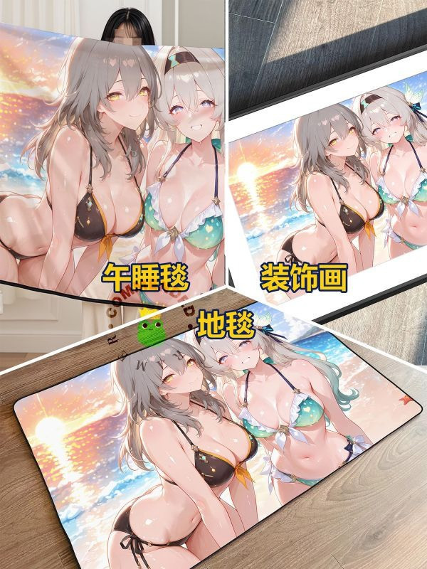 【海外代購】皇呱 《星、流螢海邊泳裝》崩壞：星穹鐵道合照裝飾畫 午睡毯 地毯 