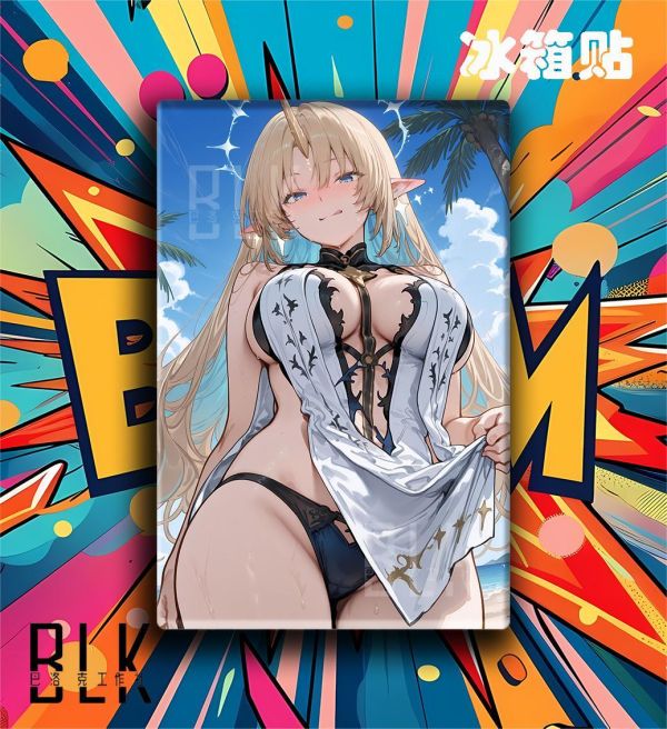【海外代購】巴洛克 《海灘卡提希亞》鳴潮Cartethyia坎特蕾拉芙露德莉斯殉道聖女動漫裝飾畫冰箱貼 