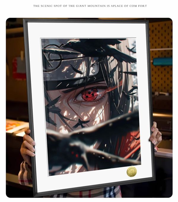 【海外代購】皇呱 《寫輪眼鼬》 火影忍者宇智波鼬三勾玉寫輪眼周邊裝飾畫 午睡毯 地毯 