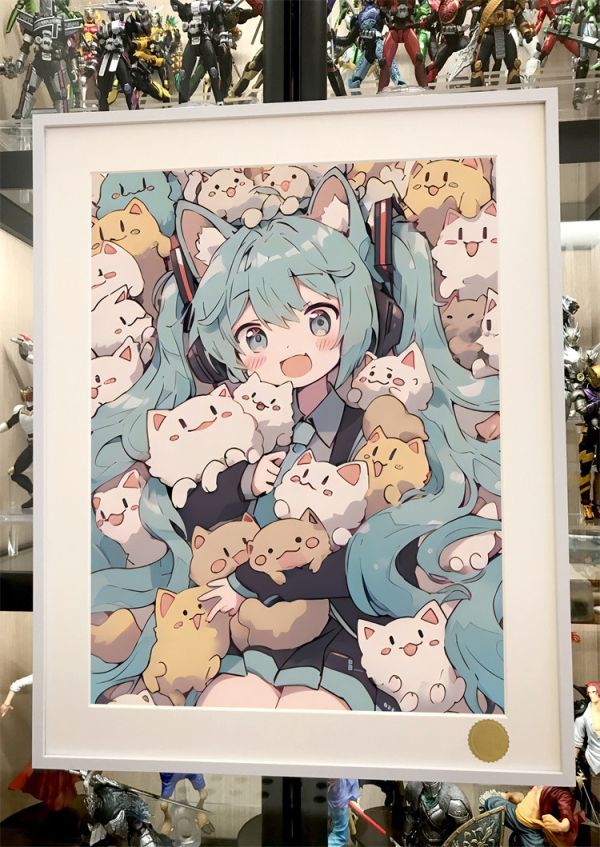 【海外代購】星空 貓耳初音 初音未來Miku蔥 裝飾畫 