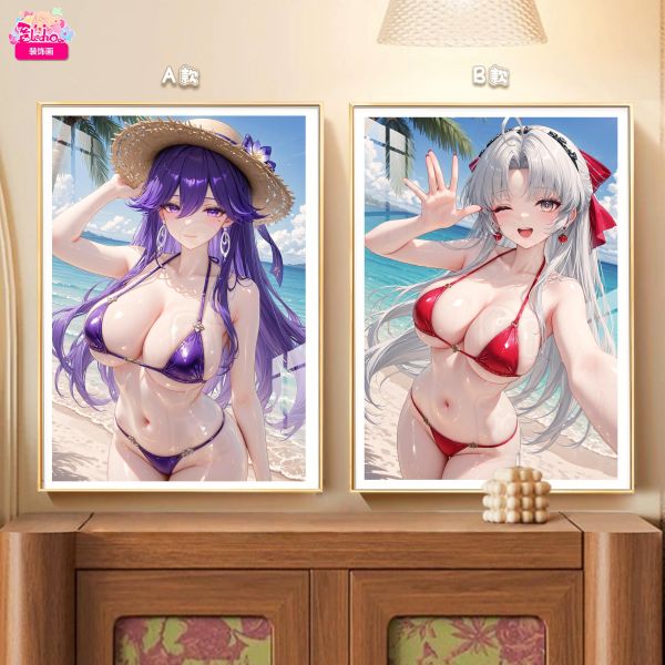 【海外代購】阿喵畫社 海景風情 雷電將軍珂萊塔雙聯第二彈 8k主題高清裝飾畫 護腕滑鼠墊 冰箱貼 