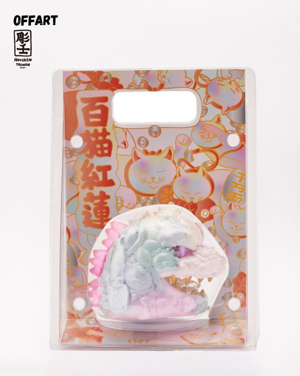 【預定】OFFART 彫壬 百貓紅蓮 Mini迷你招財頭雕 - 甜蜜糖霜版 