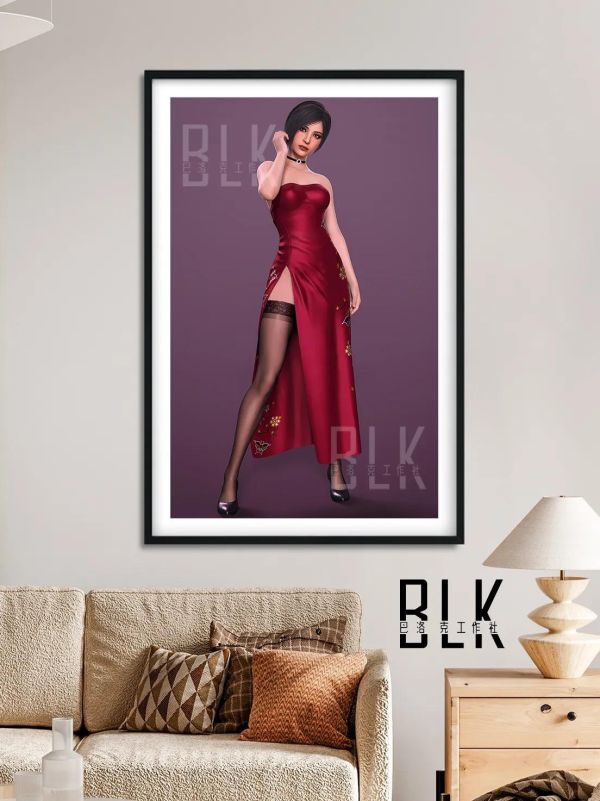 【海外代購】巴洛克《旗袍艾達王》生化危機9里昂飾畫冰箱貼 