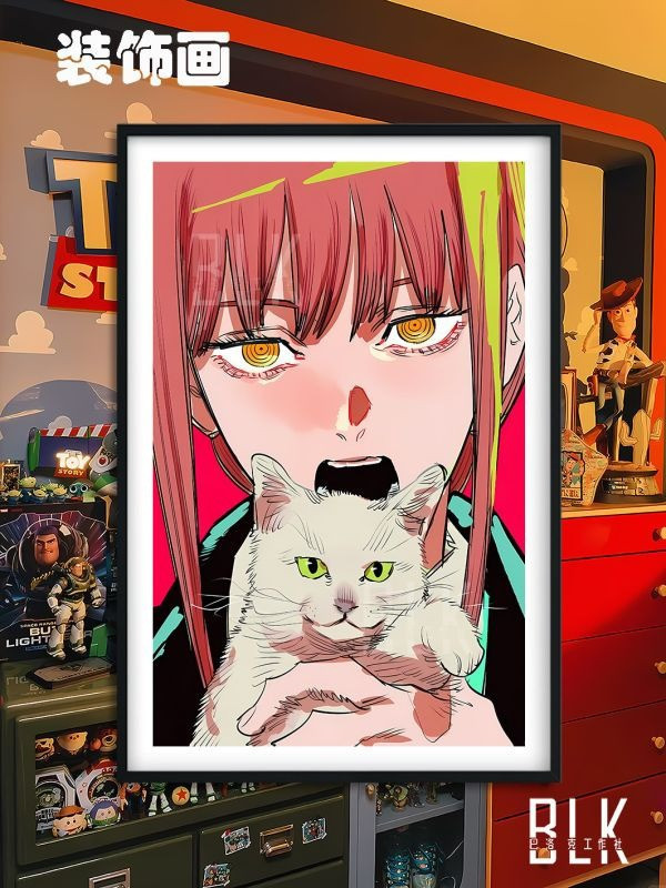 【海外代購】巴洛克 《貓咪瑪奇瑪》鏈鋸人蕾塞篇裝飾畫冰箱貼 