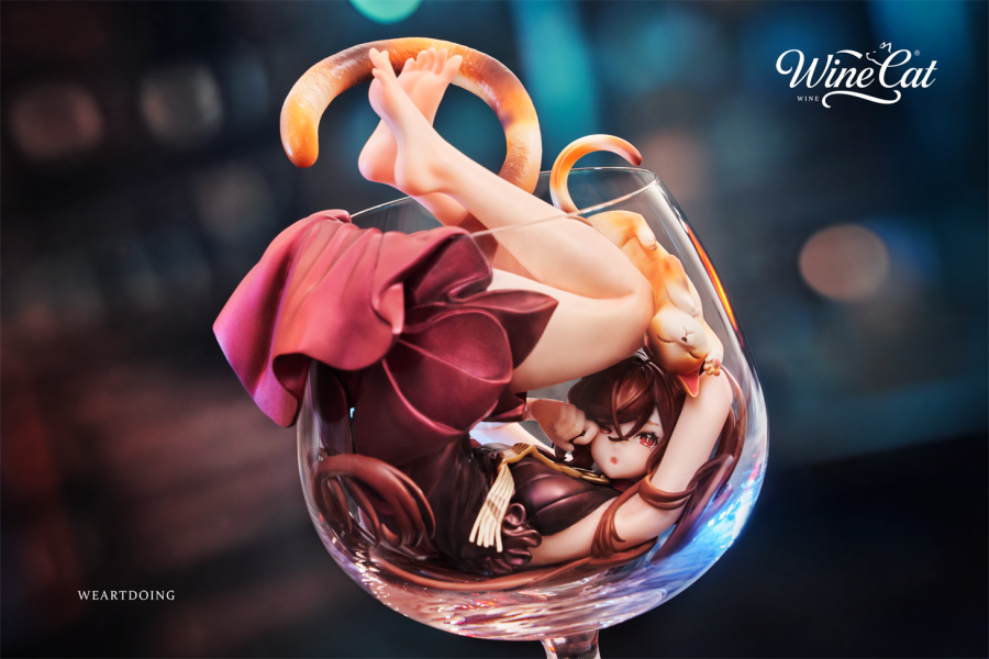【預定】WeArtDoing WAD 杯中猫女-银月 & 绯夜 Wine Cat-Blue & Red 