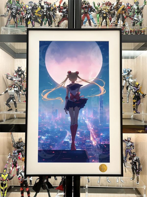 【海外代購】星空 《美少女背影》水兵月月野兔水手月亮倩妮迪公主Sailor Moon動漫裝飾畫 