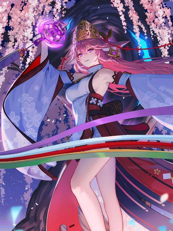 【海外代購】星空 《祈福神子》原神八重神子裝飾畫 